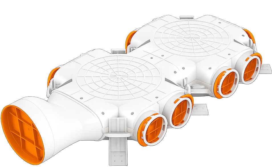 Fördelningsbox med sidamatning Ø 160 – 10x75