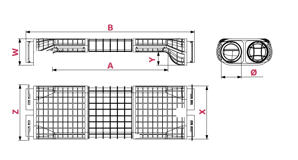 Dimensioner: Förskjutningsdel för ventilationsrör Ø 75x2 – lång